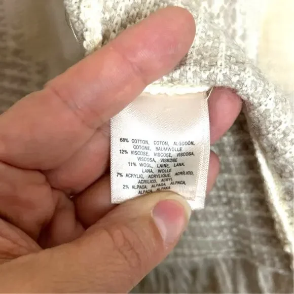 Anthropologie Moth Womens Medium Cream Brown Open Front Long Sleeve Cardigan - Picture 4 of 4